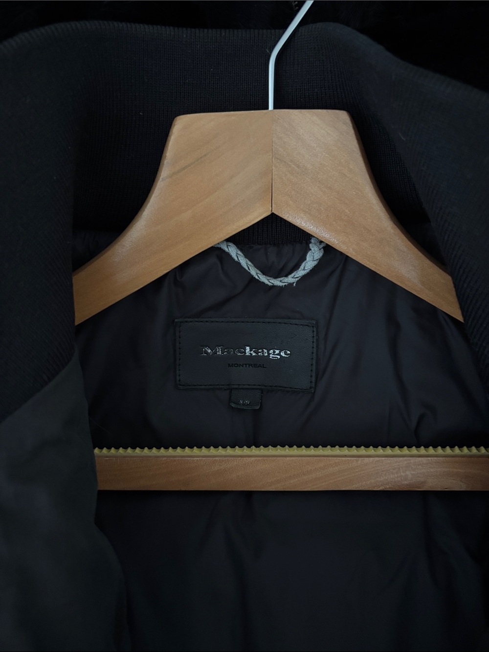 Mackage Black Puffer Jacket with Fur Trim and Hood - Picture 5 of 13